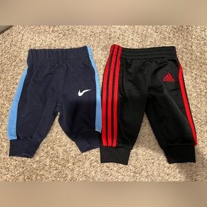 Adidas and Nike boys bundle lot of 2  jogger track pants sweatpants 3 months